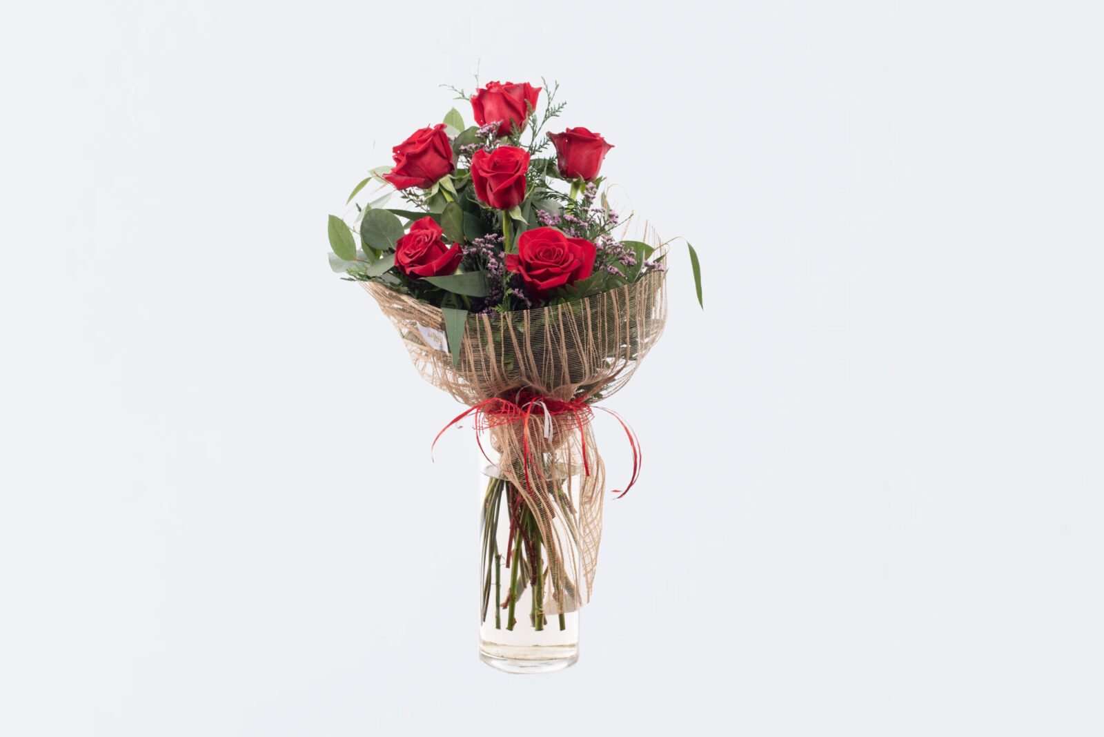 Ramet de 6 roses vermelles.
